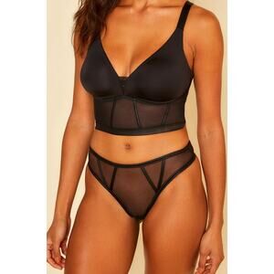Cosabella SARDEGNA Thong Panty - Black -  Sheer Mesh Lingerie Boudoir Sexy - NIP